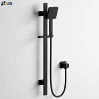 Rail de douche coulissant réglable en laiton certifié à faible teneur en plomb, avec douchette à fonction unique et jet de pluie doux, finition chromée pour salle de bain