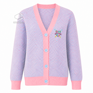 Suéter Cárdigan de la Hermandad Gamma Phi Delta para Mujer, con Escudo Bordado, Botones al Frente, Cuello en V, Manga Larga, Ropa con Diseño Griego - Product Image 1