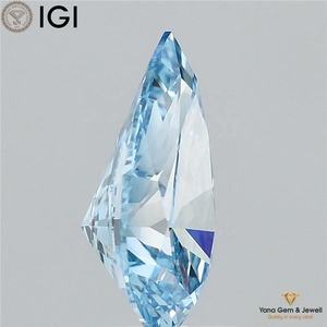 Diamante Cultivado en Laboratorio con Corte Pera, Color Azul Intenso, Claridad VVS2, 2.00 Quilates, con Certificado IGI, para Joyería - Product Image 5