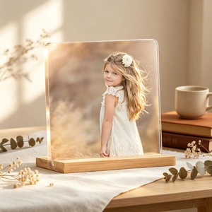 Cadre photo rectangulaire en acrylique transparent 4 couleurs, impression UV, incassable, étanche, sur pied, horizontal, pour table, moderne - Product Image 2