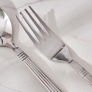 Elegant Stainless Steel Spoon And Fork Set High Mirror Polish Rust Resistant <b>Flatware</b> Wedding Dinnerware - Product Image 2