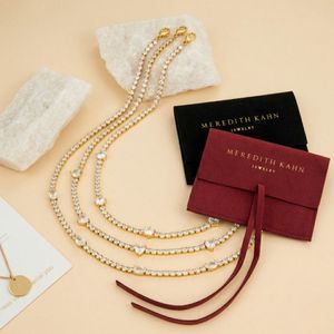 Wholesale 18K Gold Plated Waterproof Non Tarnish Stainless Steel Tennis Necklace with Custom Packaging - Product Image 2