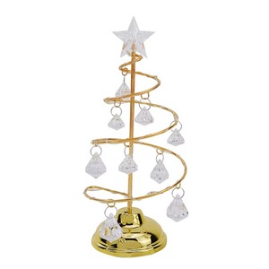 Glamoroso árbol de Navidad metálico con detalles de cristales, lujosas decoraciones interiores para las fiestas - Product Image 5