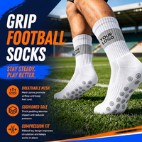 Chaussettes de football personnalisées à forte valeur ajoutée Chaussettes à prise en main d'usine Chaussettes antidérapantes