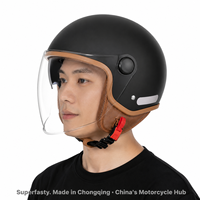 Casque de moto demi-face de haute qualité pour adolescents avec double visière en ABS, réglable pour la conduite urbaine, utilisable en toutes saisons