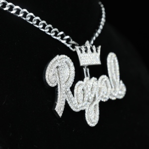 Custom Hip Hop <b>Iced</b> <b>Out</b> Moissanite Name Pendant with Claw Setting Gold Plated 925 Sterling Silver <b>Chain</b> Solid Moissanite Charms - Product Image 4