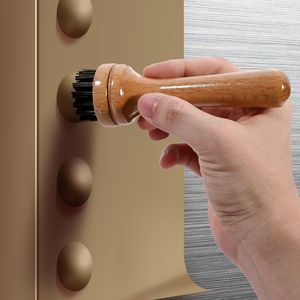 Spazzole per Pulizia Domestica Portatili, Spazzola per Lavaggio Rivetti in Vinile e Pellicola Riflettente, Spazzola a Base di Legno per Uso Domestico - Product Image 5