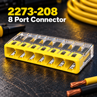 Connecteur de câblage à enfoncement transparent compact, borne de distribution électrique, raccordement solide 24A 450V 2273-202 203 204 205 208