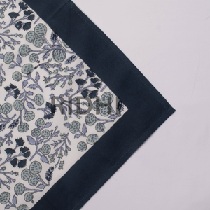 Serviettes en coton bleu floral faites à la main, imprimées au bloc, réutilisables, pour la table, vente en gros, pour mariages, fêtes, hôtels - Product Image 5
