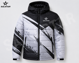 Men’s Winter Puffer Jacket Custom Printed Hooded Quilted Down Jacket <b>Waterproof</b> Outdoor Warm Fashion Casual <b>Coat</b> - Product Image 1