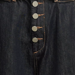 Pantalones Vaqueros Anchos de Mezclilla Azul Oscuro para Hombre, Cintura Alta, Corte Holgado, Cierre de Botones, Estilo Casual de Otoño - Product Image 6