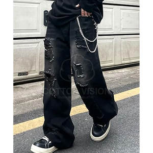 Nouveau design, jeans baggy pour hommes, meilleur prix, jeans baggy pour hommes pour streetwear adulte, pantalons pour hommes - Product Image 2