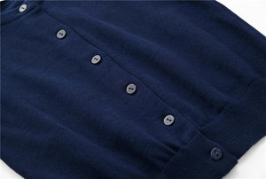 Pulls d'école pour enfants en bas âge, uniforme, 100% coton, manches longues, cardigan à boutons tricoté pour fille - Product Image 3