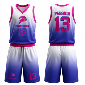 Ensemble de maillots de basket-ball en polyester rouge personnalisé pour enfants, garçons et filles, uniforme d'entraînement, short de sport respirant, kit avec nom d'équipe imprimé - Product Image 2