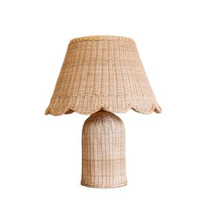 New Arrival Eco Friendly Handwoven Rattan <b>Table</b> <b>Lamp</b> Soft Curved <b>Shade</b> Handmade Lighting <b>For</b> Wholesale Bulk Home Decor Market - Product Image 1