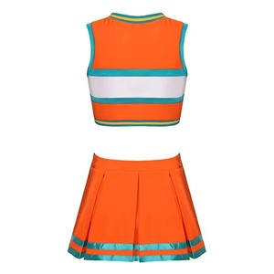 Robes de cheerleaders personnalisées sexy pour équipes scolaires, style jupe respirante, service OEM, uniformes professionnels pour femmes avec pompons - Product Image 4