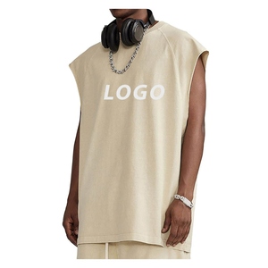 High Quality Casual Plain Knitted Plus Size Tank Top 100% Cotton Breathable <b>Men's</b> Quick-Dry Premium Summer Gym <b>Singlets</b> - Product Image 4