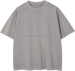 T-shirt Homme Premium Personnalisé en Coton Lourd 100% Lavé à l'Acide, Teint Uni, Manches Courtes – Qualité Supérieure en Gros - Product Image 1