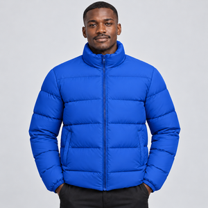 Chaqueta de Plumón para Hombre, de Invierno, Cálida, Gruesa, Sólida, Estilo Casual, Ajustada, con Cierre y Bolsillos - Product Image 1