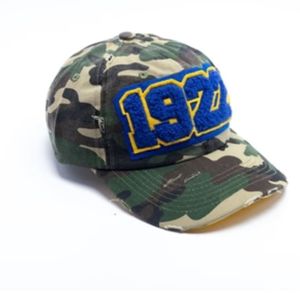 1922 Distressed <b>Camo</b> Chenille <b>Cap</b> Embroidered Patch Baseball Hat Adjustable Casual Vintage Outdoor Headwear Custom Wholesale - Product Image 3