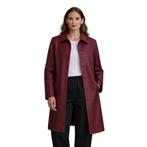 Women's Leather Jacket Customize Coats For Girls Wholesale Genuine Leather Jackets Fashion Wear Slim Fit Long Sleeve Coat - Product Image 6