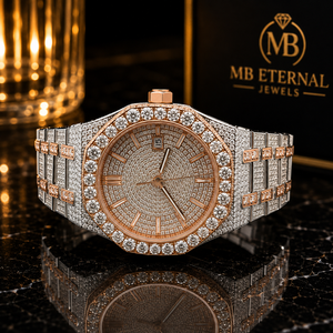 MB ETERNAL JEWELS นาฬิกาเพชรหรูหรา ตัวเรือนทรง Tonneau ขนาด 43 มม. สแตนเลสสตีล อะนาล็อก ควอตซ์ สำหรับผู้ชาย ตัวเลขโรมัน กระจกแซฟไฟร์ - Product Image 1