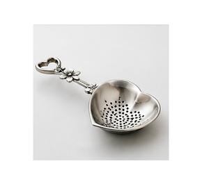 ที่กรองชาแบบคลาสสิกสีเงิน ดีไซน์หรูหรา พร้อมด้ามจับรูปใบไม้ ผลิตจากโลหะขัดเงา ใช้ซ้ำได้ - Product Image 5