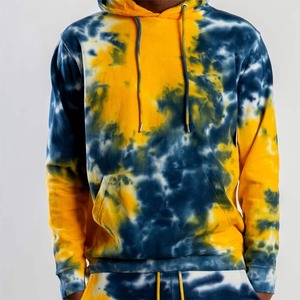 Chándal personalizado con efecto tie-dye para hombre, color blanco y azul, con cremallera, talla grande, de forro polar, para adultos y hombres. - Product Image 2