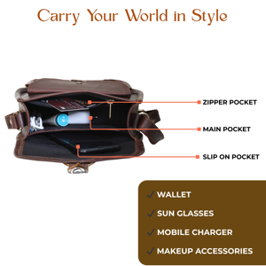 Sac fourre-tout bandoulière en cuir artisanal marron vintage style paysager avec sangle réglable pour voyage unisexe, idéal comme cadeau - Product Image 5