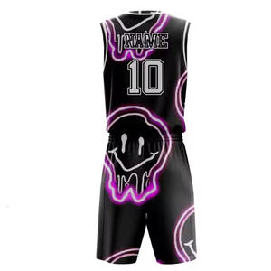 Uniforme de basketball réversible en polyester par sublimation, vente en gros, vêtements de sport avec logo, nom et numéro personnalisés - Product Image 2