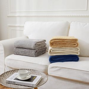 Gold 100% Cotton <b>Knitted</b> <b>Throw</b> Blanket Soft Cozy Couch Blanket with 2.5lb Heavy Weight Machine Washable Includes Laundry Bag - Product Image 2