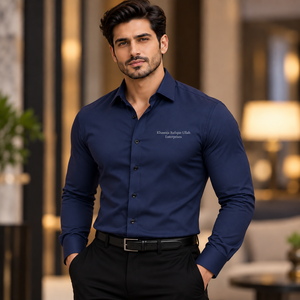 เสื้อเชิ้ตผู้ชายสีดำแบบลำลอง แขนยาว ผ้าซาติน ยี่ห้อ Khawaja Rafique Ullah Enterprises ทรงปกตั้ง ป้องกันรอยยับ สำหรับฤดูใบไม้ผลิ - Product Image 5