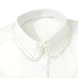 White Black Pearl Collar Detachable Women Faux Shirt Collar Necklace Blouse Accessory Elegant Stylish Fit - Product Image 5
