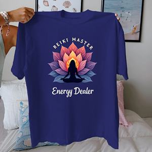 REIKI MASTER Energy Dealer Tshirt pour femmes en pur coton coupe confortable - Product Image 3