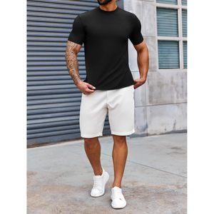 2025เสื้อยืดคอเต่าผู้ชายแบบลำลองสีพื้นเสื้อถักแขนสั้นทรงสลิมฟิตเสื้อซับใน280น้ำหนักผ้ากรัม - Product Image 4