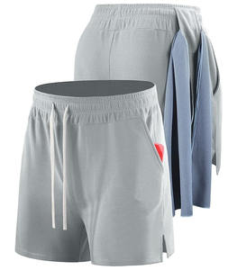 Shorts décontractés pour hommes en molleton 100 % coton, coupe classique, taille haute élastique, anti-plis, multi-poches, couleur personnalisable, pour usage quotidien - Product Image 5