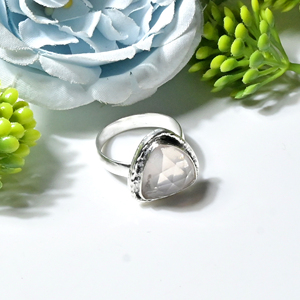 <b>Rose</b> <b>Quartz</b> Rosecut Handmade Oxidized Silver Plated <b>Ring</b> <b>Rose</b> <b>Quartz</b> Gemstone Bezel Set Vintage Women's Statement <b>Rings</b> - Product Image 2