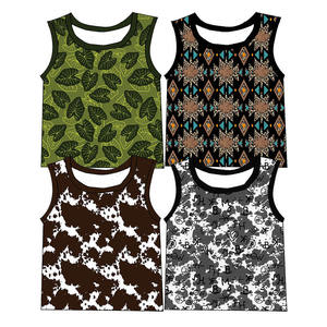 OEM 2026 Custom Wholesale Western Style Cattle Printed Baby Boys Tank <b>Tops</b> <b>Sleeveless</b> <b>Silk</b> Fabric Clothing <b>Tops</b> - Product Image 1