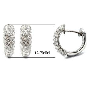 Venta al por mayor de China, joyería fina, brillante, de alta calidad, oro blanco sólido, Diamante Real, pendientes de aro detallados, tendencia para boda - Product Image 2