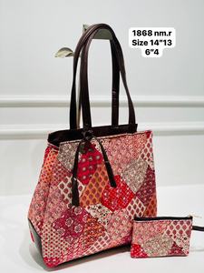 กระเป๋าโท้ทผู้หญิงอย่างเป็นทางการขนาดใหญ่พร้อมกระเป๋าหลัง3ช่องทำจากผ้าแฮนด์บล็อคที่ทนทานใช้ - Product Image 6