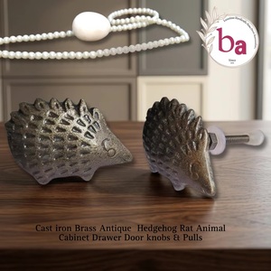 Poignées de meuble en fonte Ba en forme d'ormeau, tirants de tiroir en laiton antique, design animal rustique, style industriel, pour extérieur, salon, bureau à domicile - Product Image 1