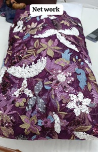 Tela de Bordado de Red Premium con Diseño Floral y Lentejuelas, 64 GSM, 44 Pulgadas de Ancho, Material para Vestidos de Fiesta, Paquete de 5 Metros - Product Image 2