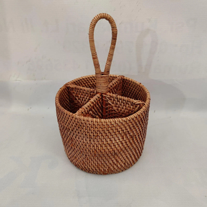 Porta Cubiertos de Mimbre Hecho a Mano, Organizador de Mesa de Mimbre Natural para Cucharas y Tenedores, Decoración para Cocina, Comedor y Hogar - Product Image 5