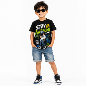 T-shirt Homme Cool en Coton Jersey 100% à Manches Courtes et Col Rond, Imprimé par Transfert Thermique Motif Dessin Animé, Style Urbain, Respirant, Coupe Classique, 180g - Product Image 2