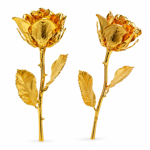 Rose classique de créateur plaquée or 24 carats, rose véritable pour la fête des mères, la Saint-Valentin et les anniversaires, au prix d'usine - Product Image 1