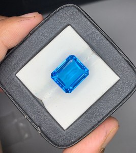 Topacio azul suizo natural, piedra facetada rectangular, piedra suelta para la fabricación de joyas, anillos, colgantes, pendientes - Product Image 3