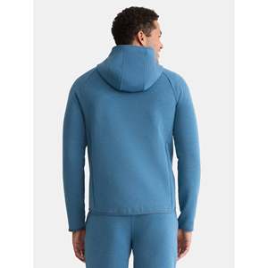 Men's Blue Hooded <b>Zip</b>-<b>Up</b> Fleece <b>Jacket</b> Regular Fit Casual Autumn Wear For Men - Product Image 3