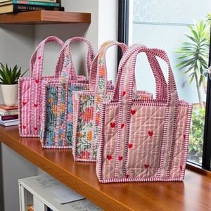 Colorful Patchwork Shopping <b>Bags</b> Medium Size Textile <b>Mini</b> <b>Tote</b> <b>Bag</b> With Top Handle Daily Use - Product Image 4