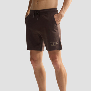 Shorts décontractés d'été pour hommes 100% coton, taille mi-haute, fermeture à cordon, séchage rapide, respirant, couleur unie, haute qualité, logo personnalisé OEM - Product Image 2
