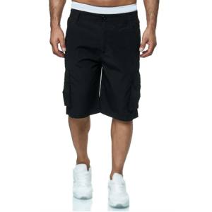 Shorts de sport cargo OEM pour hommes, style urbain, 5 pouces, confortables, avec taille élastique, couleur unie, pour l'entraînement et la course à pied, pour garçons - Product Image 1